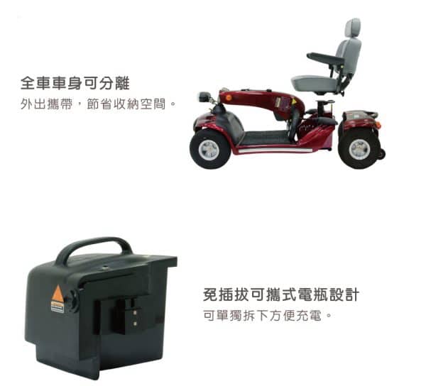 【必翔】TE-GK10 電動代步車 (輕便快拆款)：圖片 3