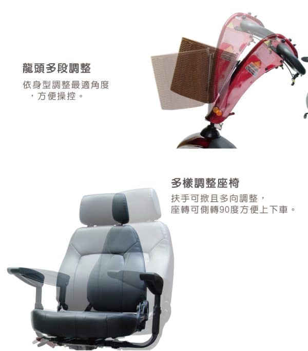【必翔】TE-888SLB 電動代步車 (P型把手款)：圖片 4
